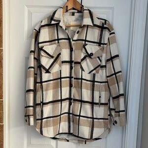 Thread & Supply Plaid Jacket in Cream and Tan